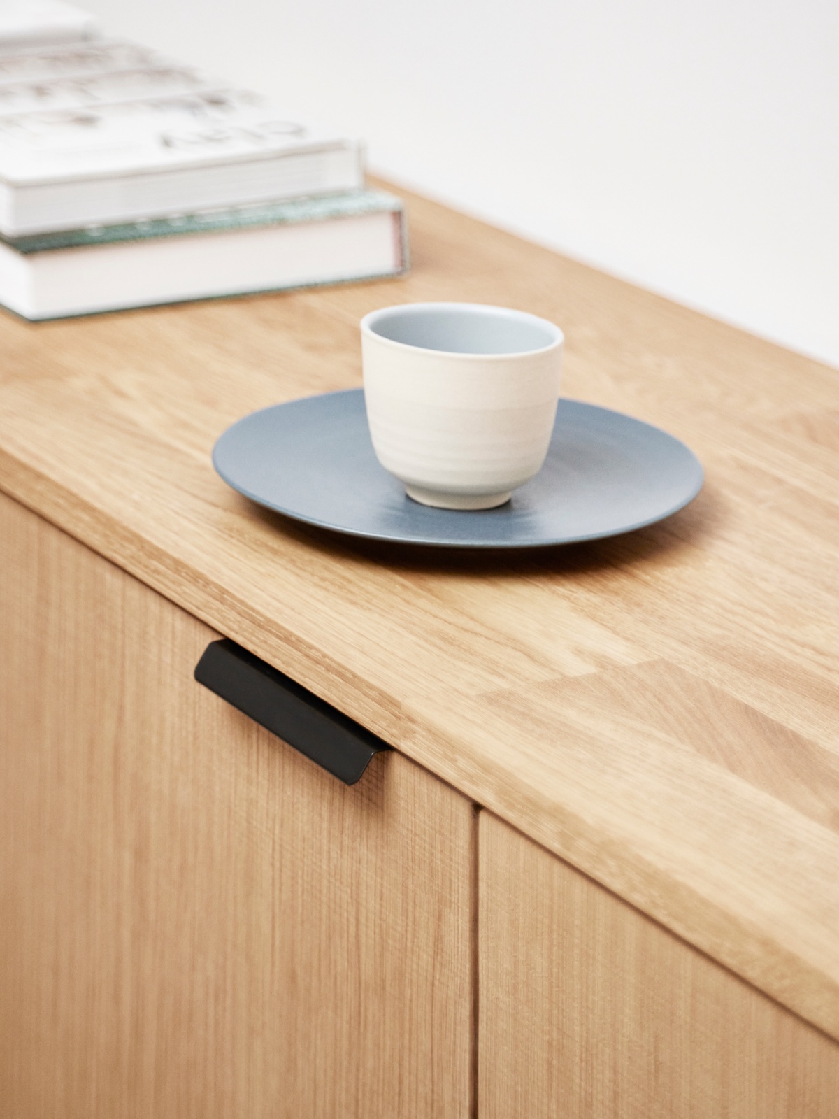 Kitchen cabinet and countertop in light wood