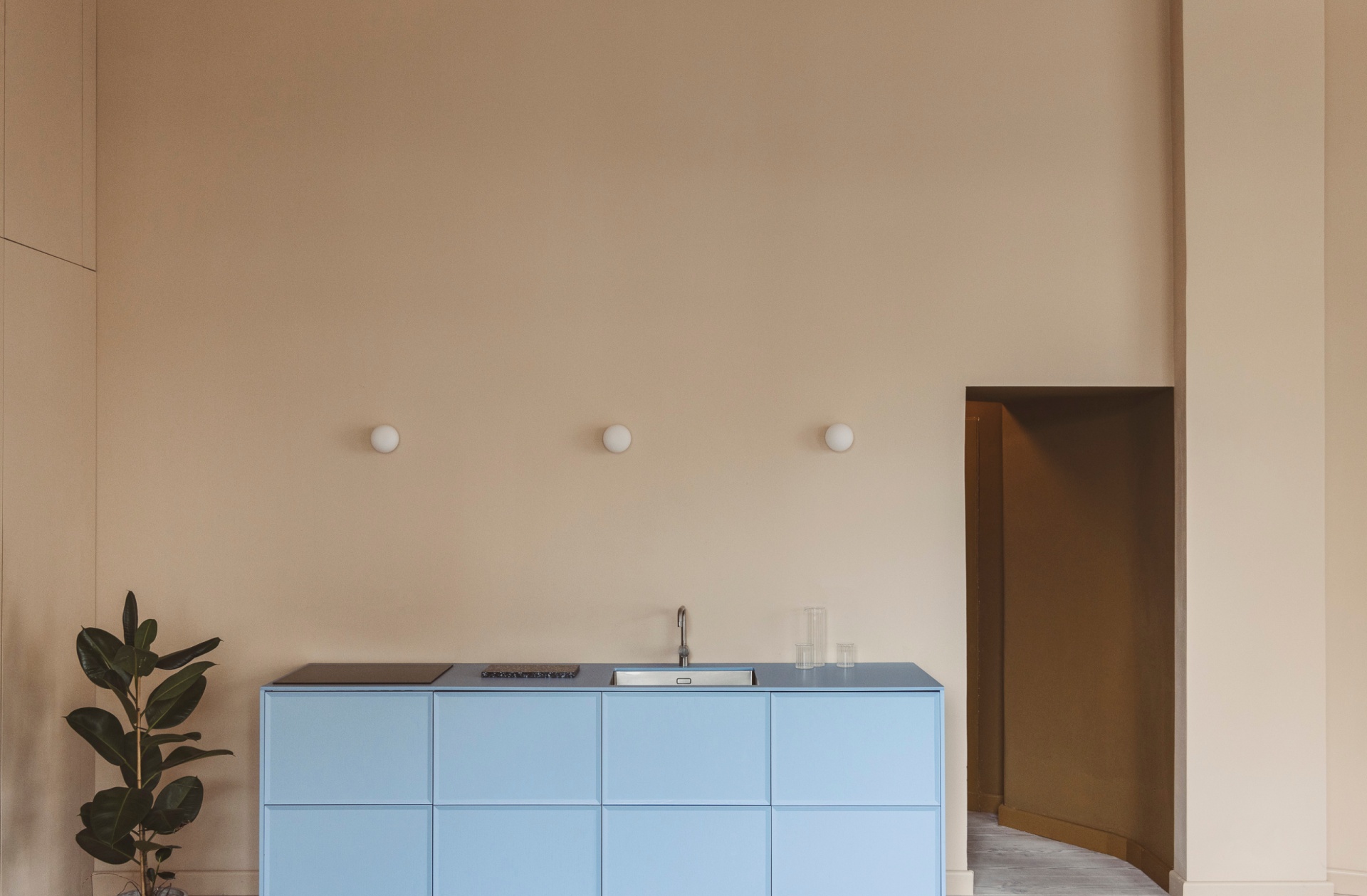 Small blue kitchen