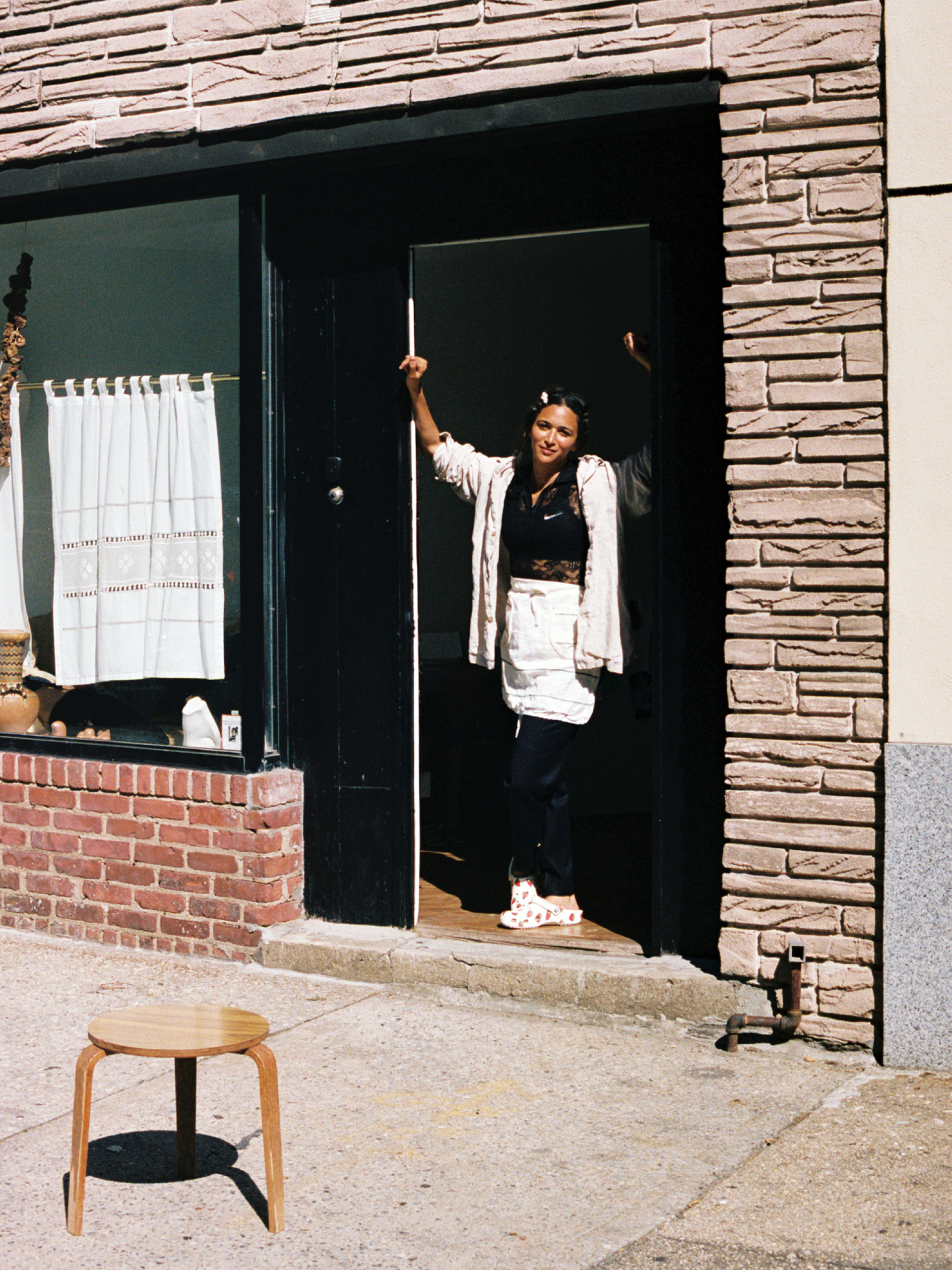 Laila Gohar in doorway