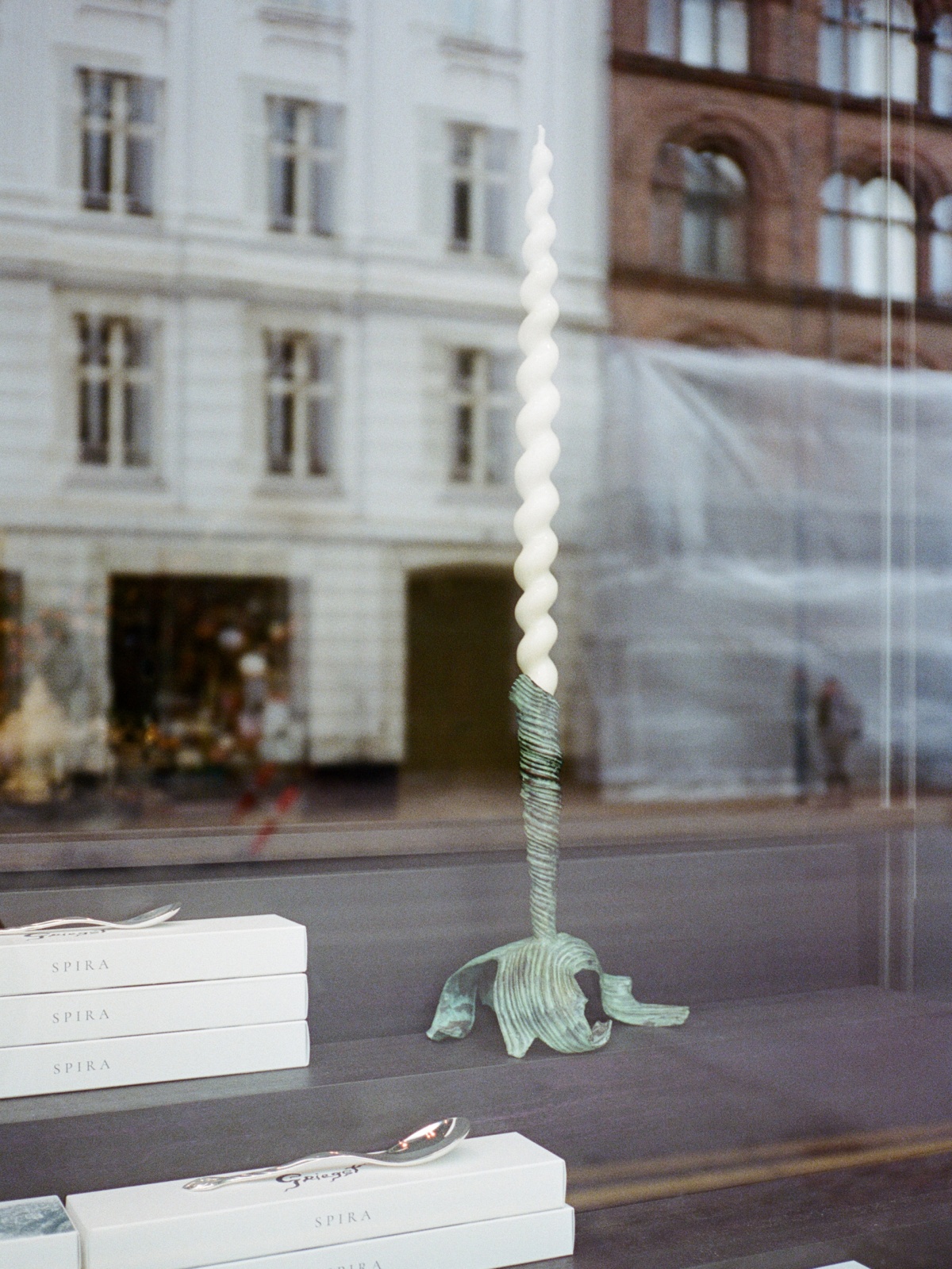 Candle holder in window